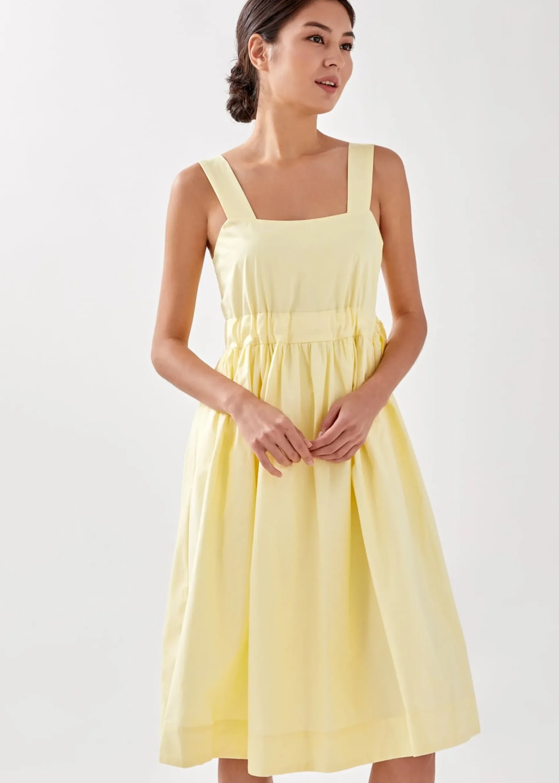 Epona Drawstring Fit & Flare Midi Dress