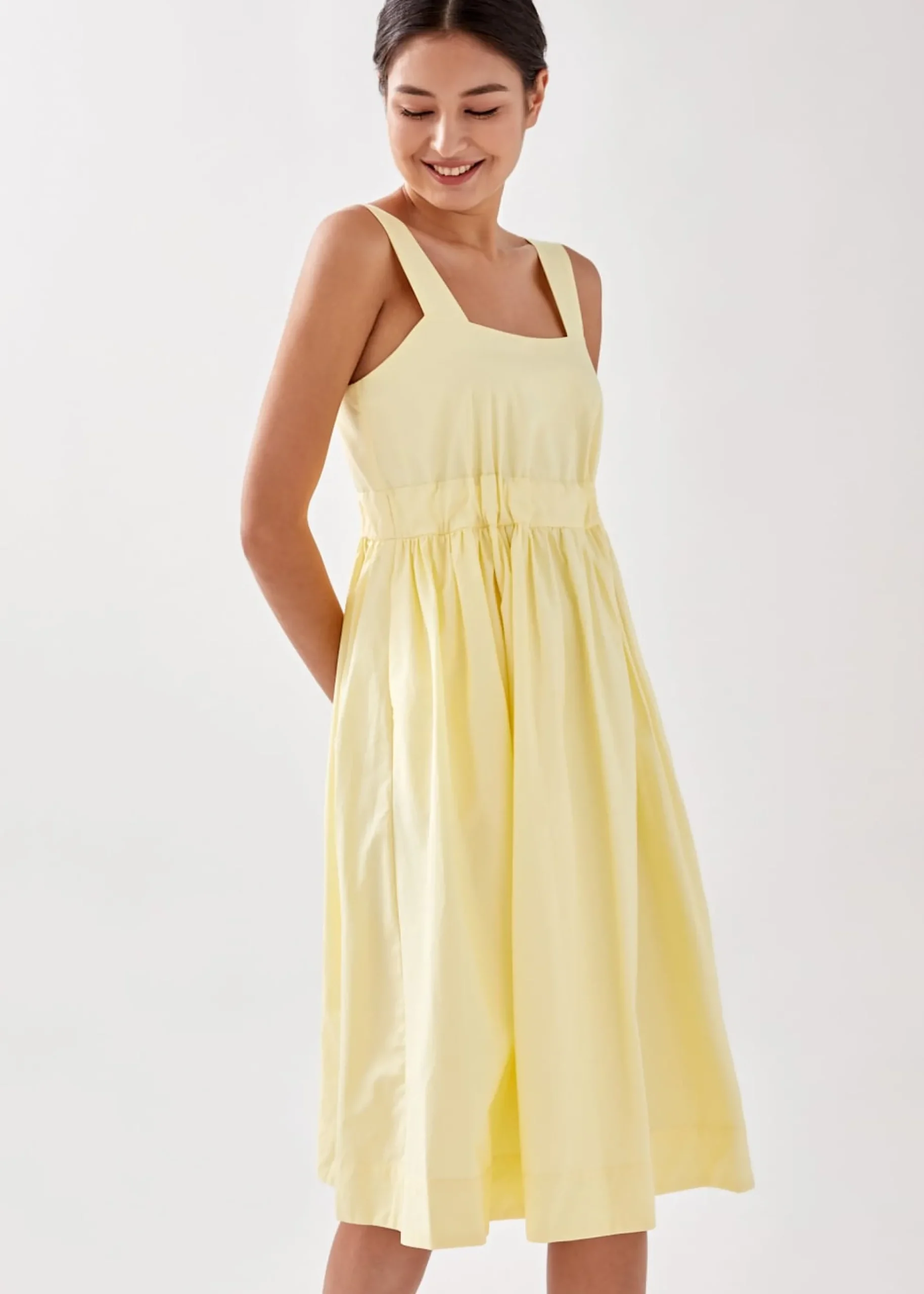 Epona Drawstring Fit & Flare Midi Dress