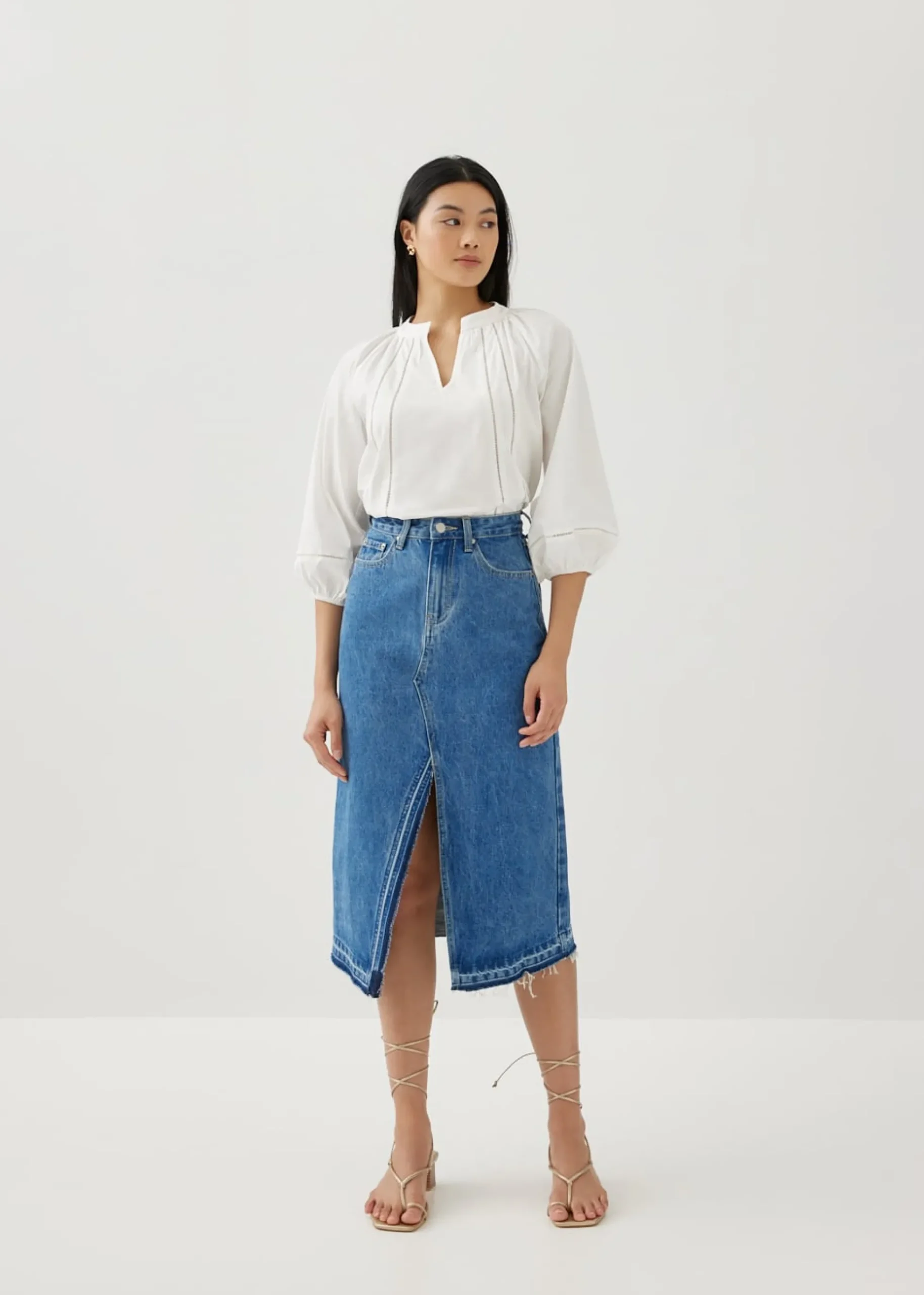 Eri Cotton Trim Poet Blouse