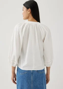 Eri Cotton Trim Poet Blouse