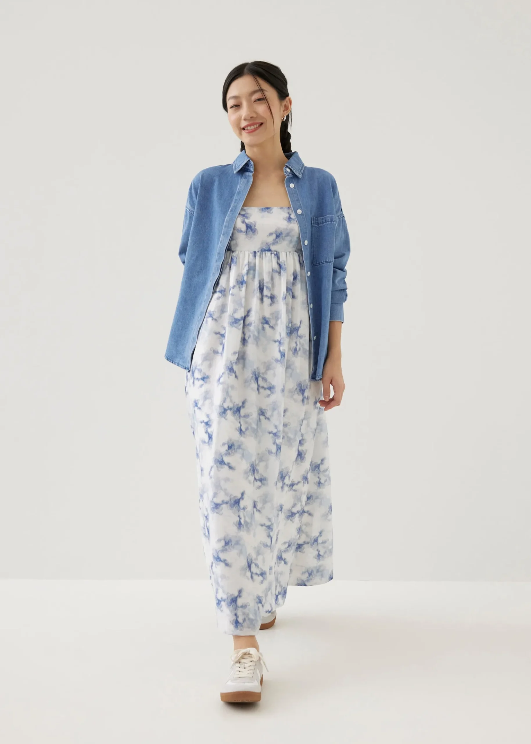 Erinn Babydoll Maxi Dress in Heirloom Botanicals