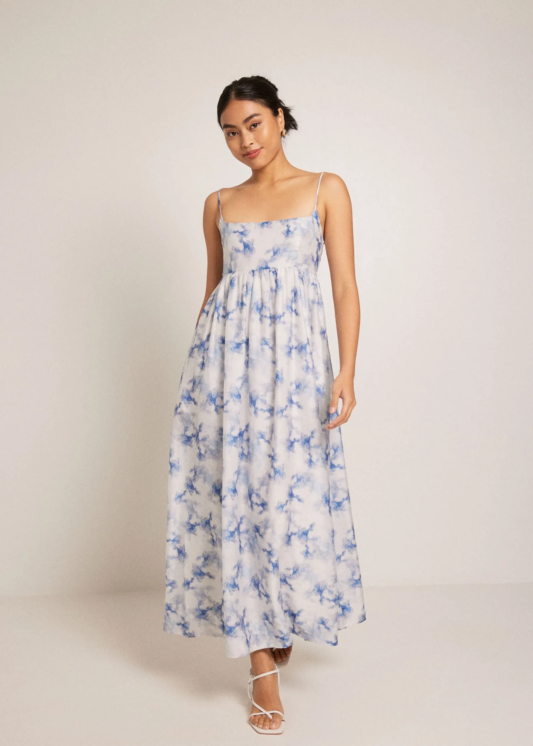 Erinn Babydoll Maxi Dress in Heirloom Botanicals