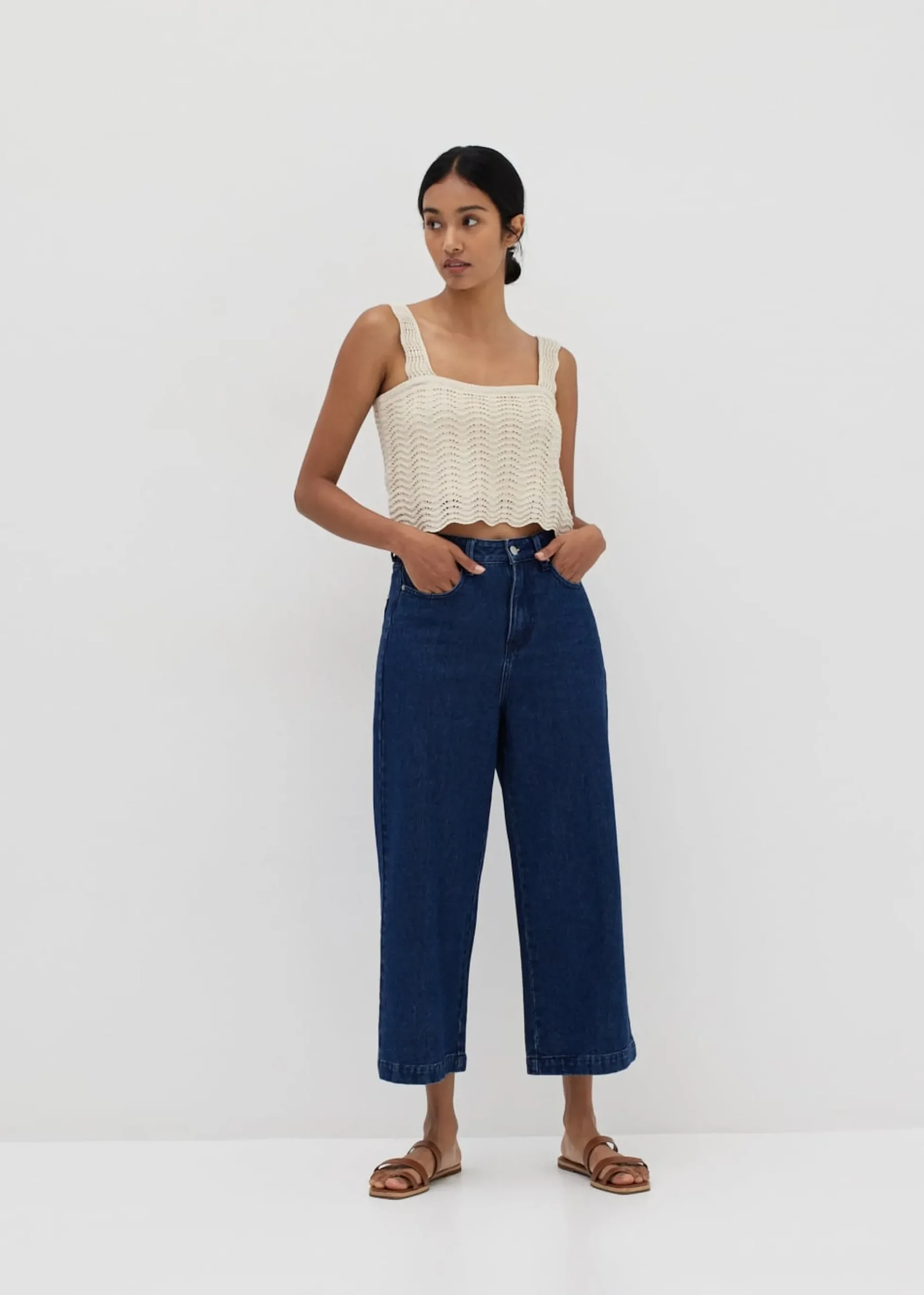 Esmee Scallop Edge Crop Top