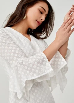 Eusebia Broderie Anglaise A-line Dress