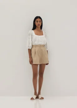 Everlee Broderie Square Neck Blouse