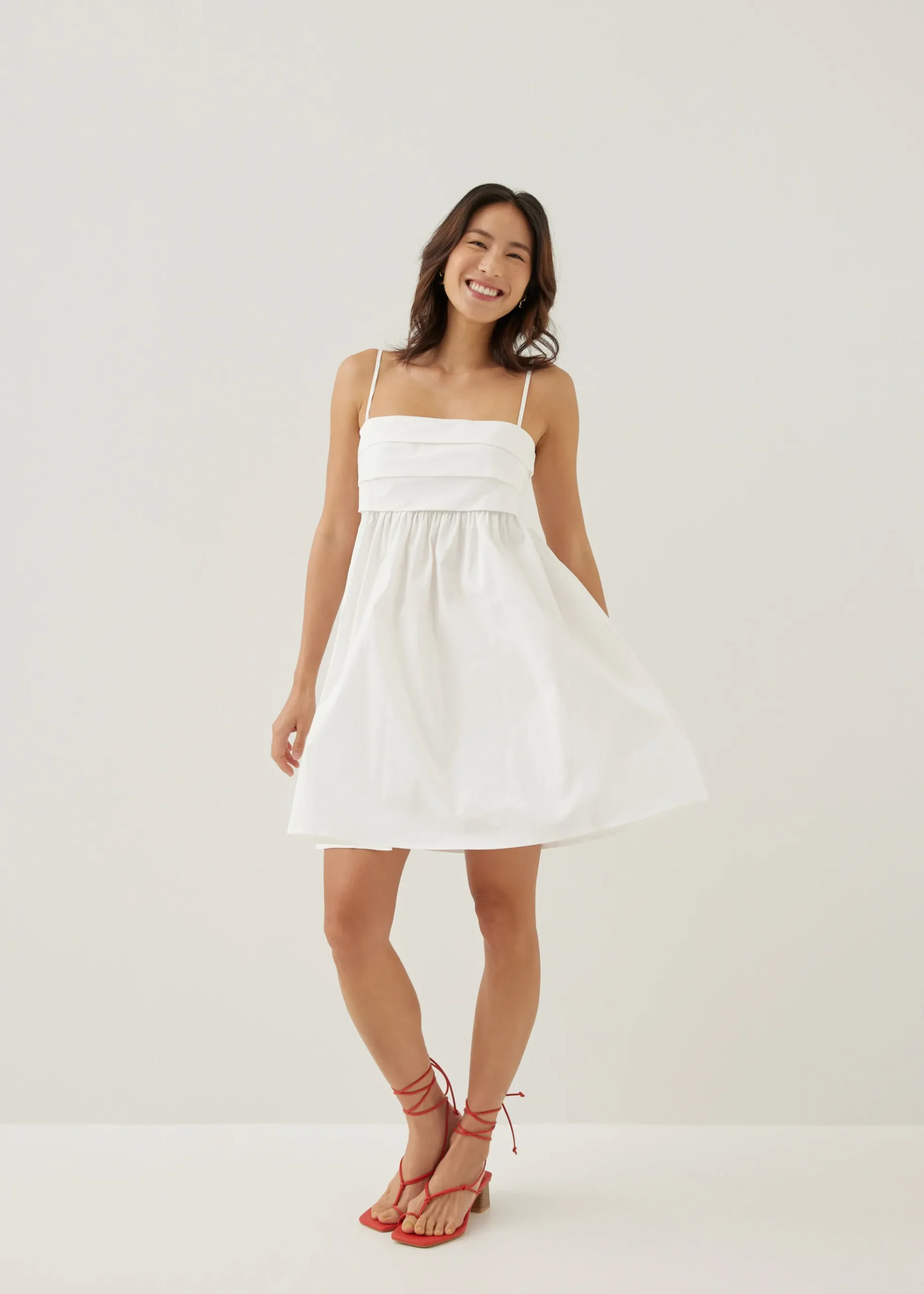 Faiza Cotton Babydoll Mini Dress