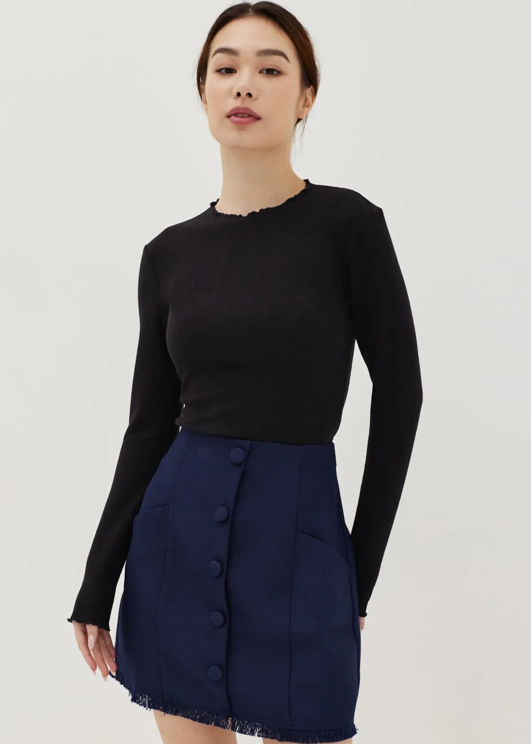 Faye Ribbed Knit Cut Out Top