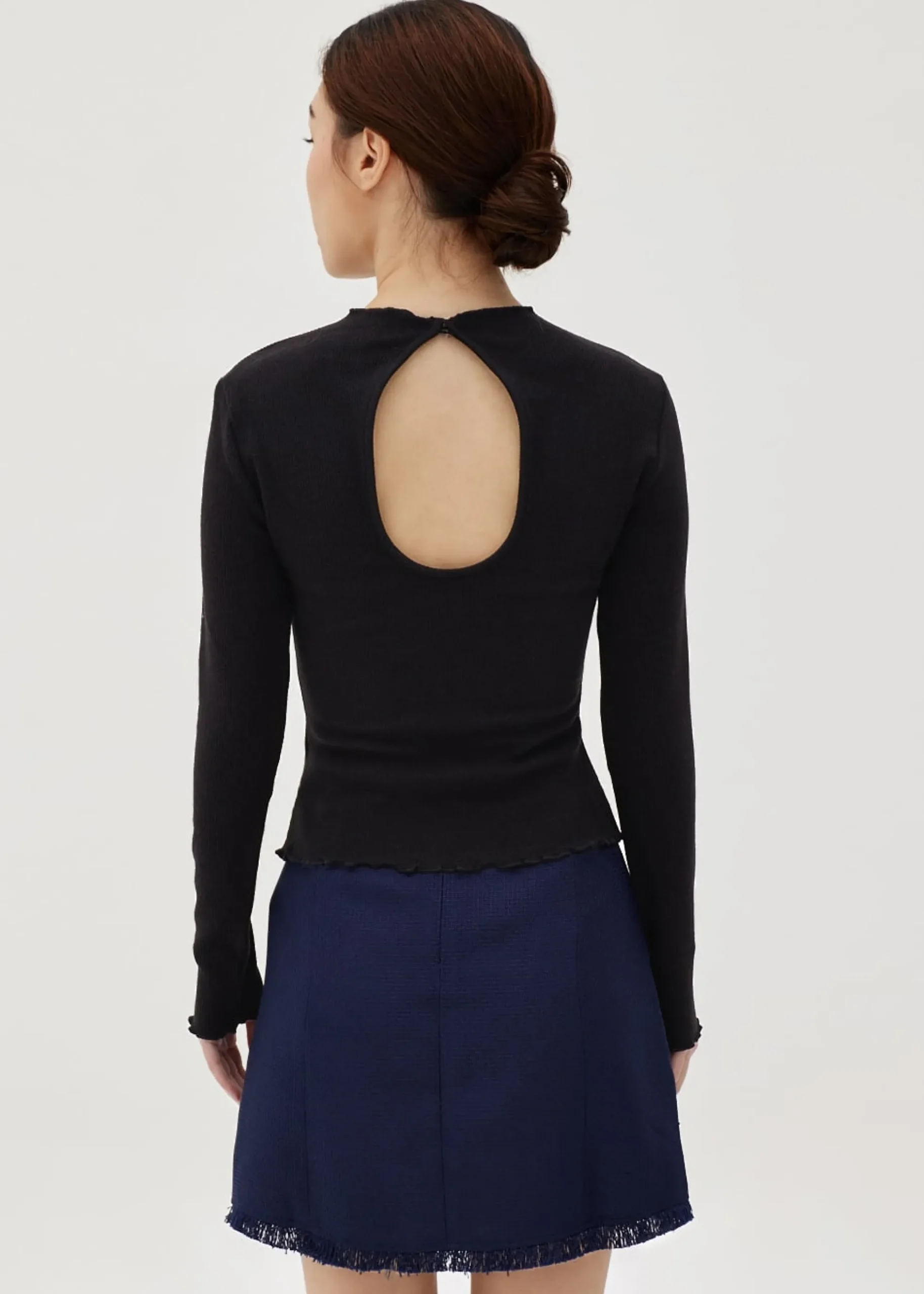 Faye Ribbed Knit Cut Out Top