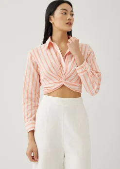Felize Striped Twist Front Shirt