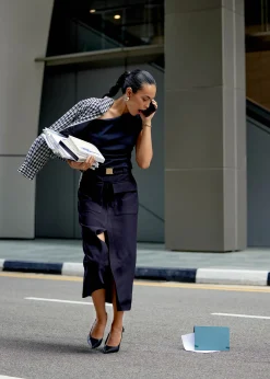Fitted Asymmetric Drape Top
