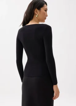 Fitted Asymmetric Knit Top