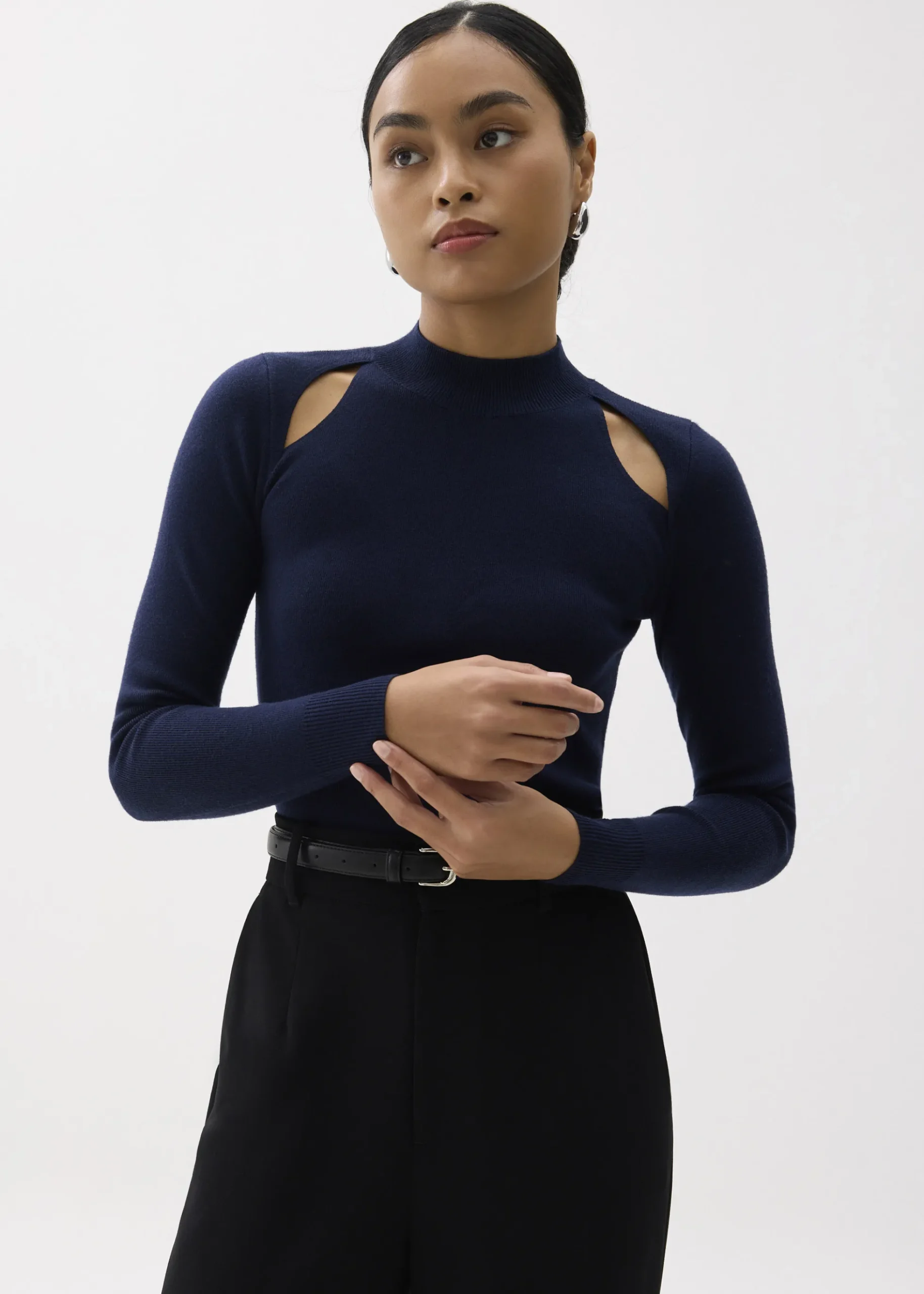 Fitted Cut Out Knit Top