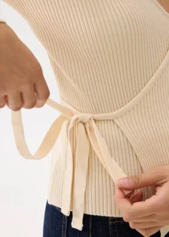 Fitted Knit Wrap Top