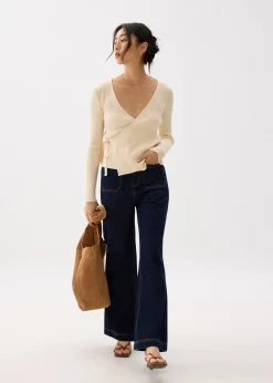 Fitted Knit Wrap Top