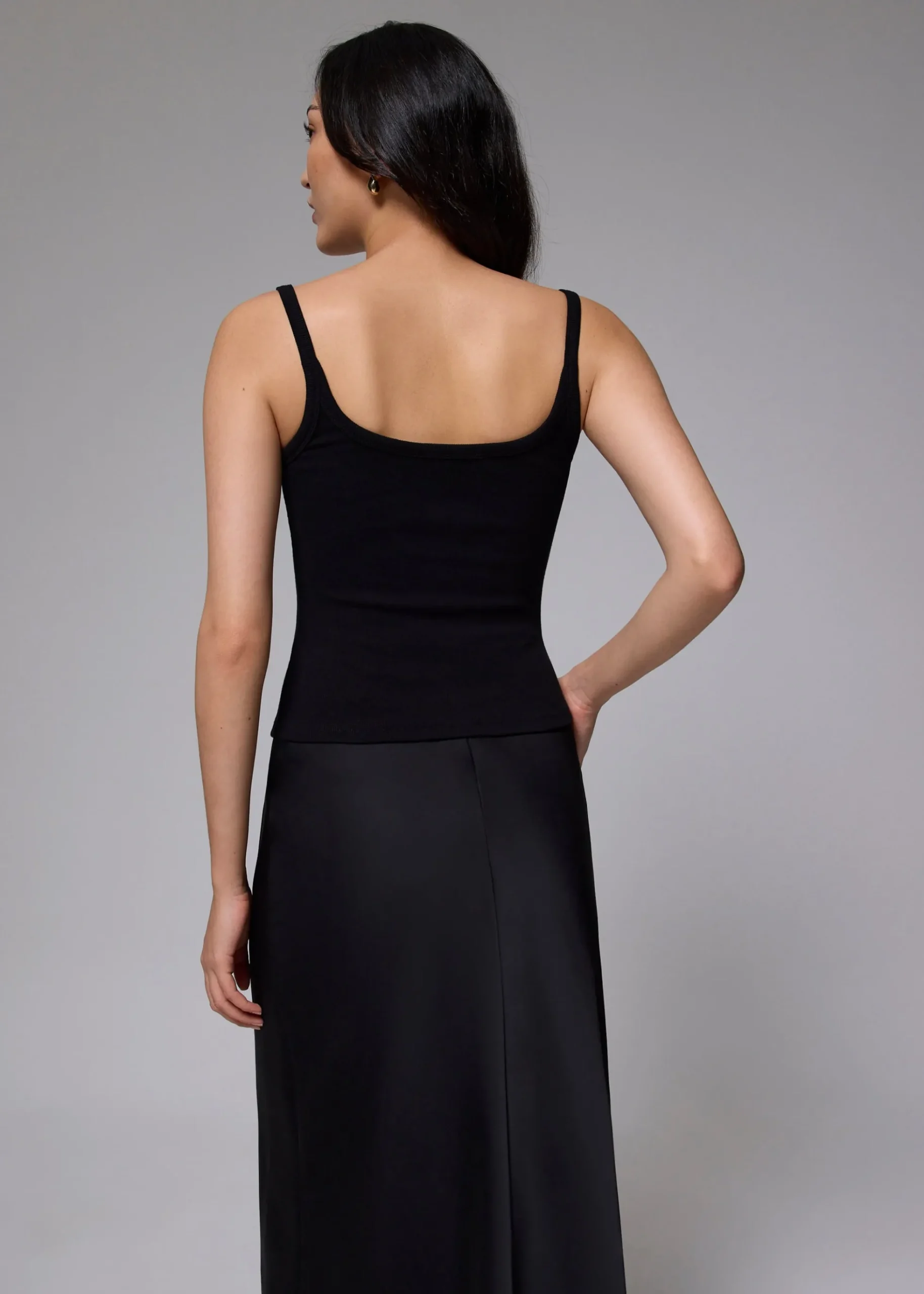 Fitted Ribbed Jersey Tank Top