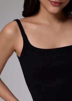 Fitted Ribbed Jersey Tank Top