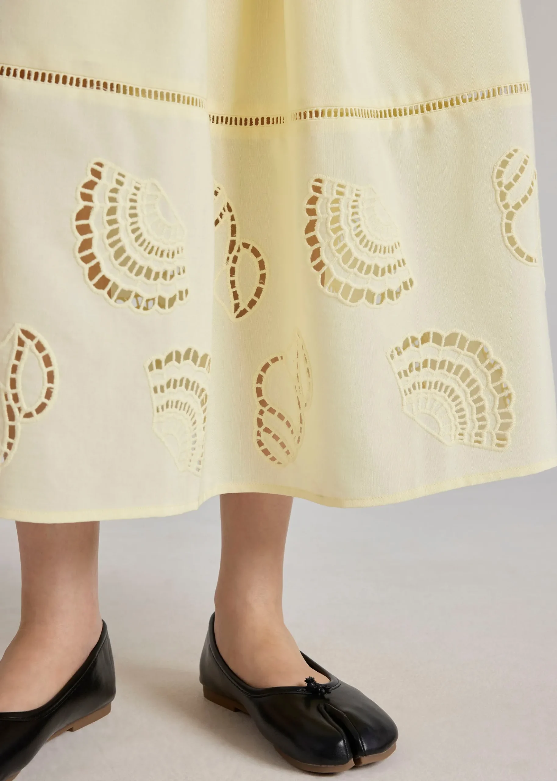 Flare Skirt in Tidal Escape Broderie