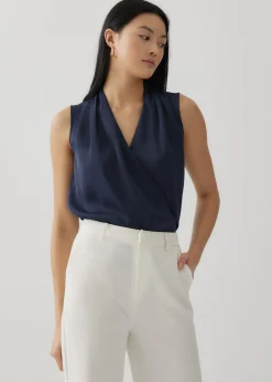 Fleur Satin V-neck Blouse
