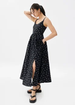 Floral Cotton Fit & Flare Midaxi Dress