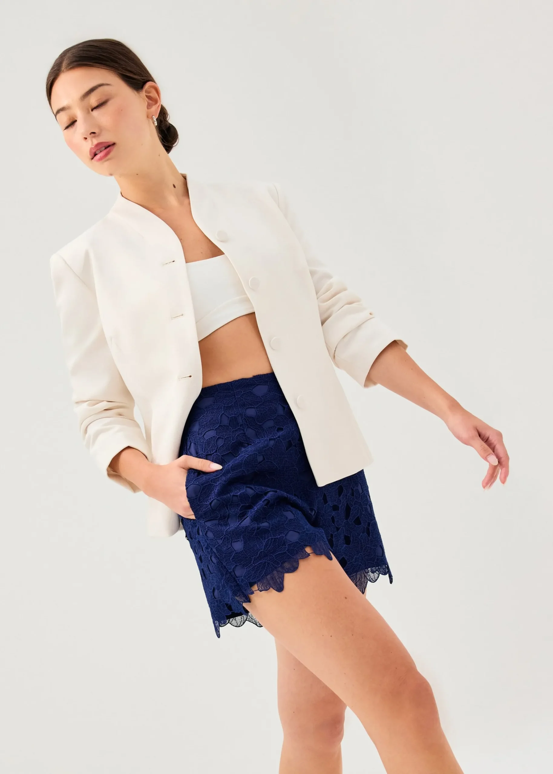 Floral Lace A-line Shorts