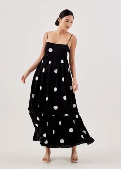 Flyn Polka Dot Babydoll Maxi Dress