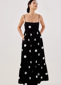 Flyn Polka Dot Babydoll Maxi Dress