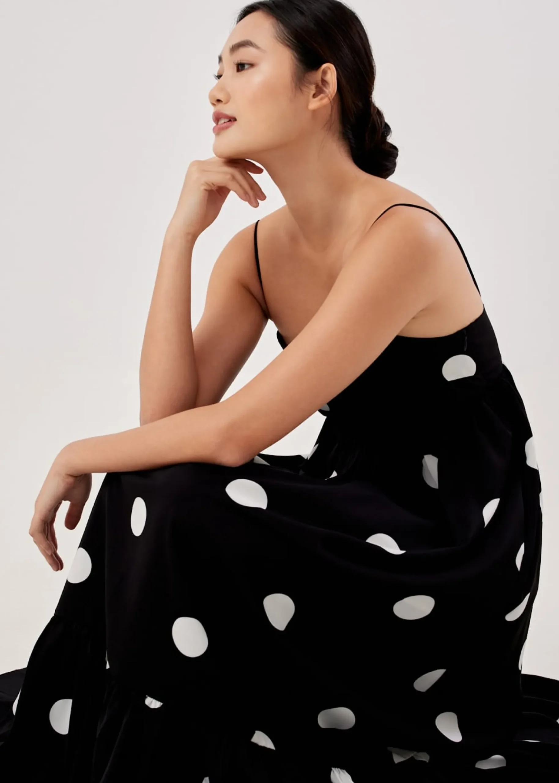 Flyn Polka Dot Babydoll Maxi Dress