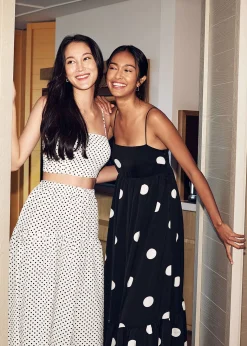 Flyn Polka Dot Babydoll Maxi Dress