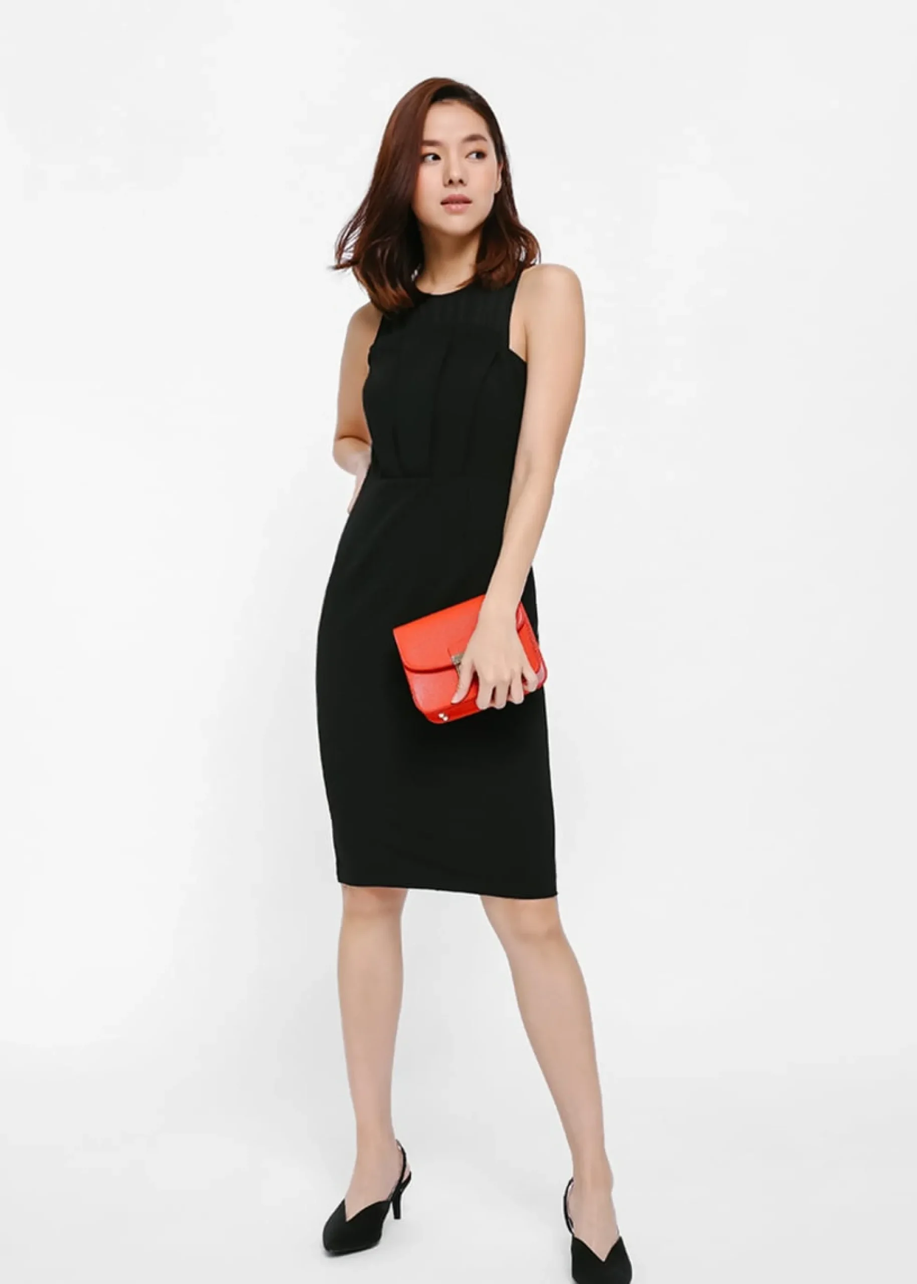 Fodenna Pleat Panel Dress