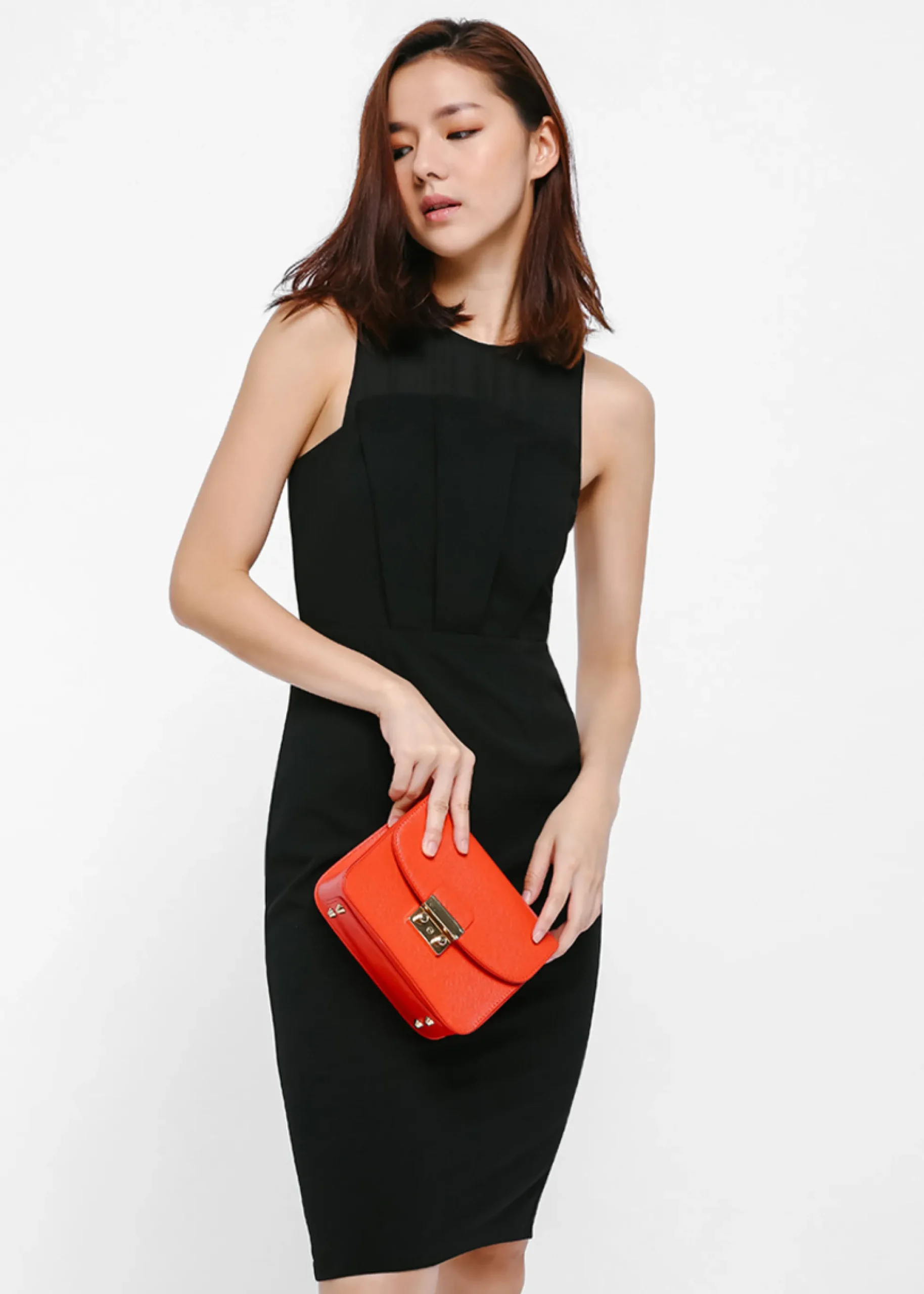 Fodenna Pleat Panel Dress