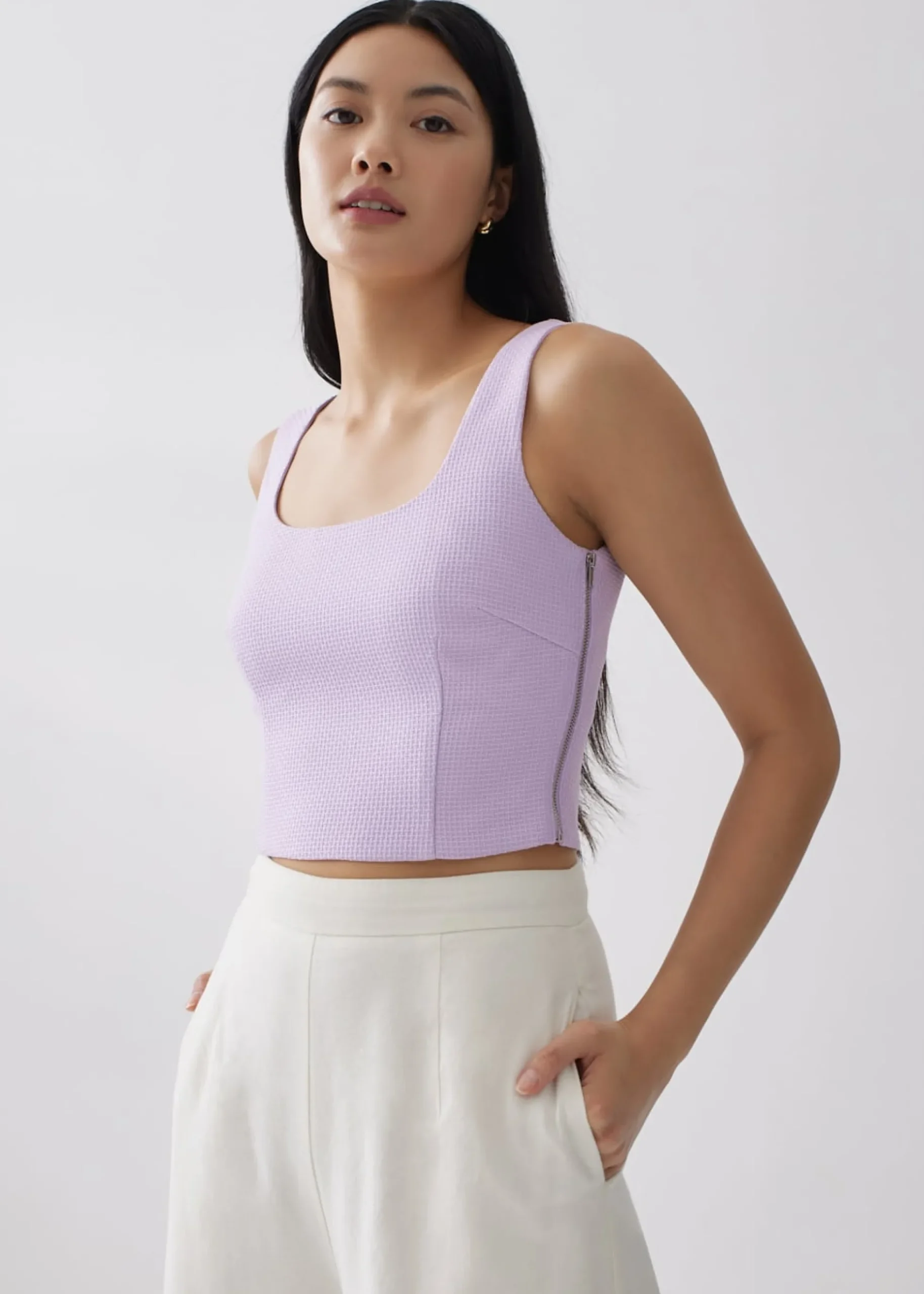 Franchette Textured Bustier Top