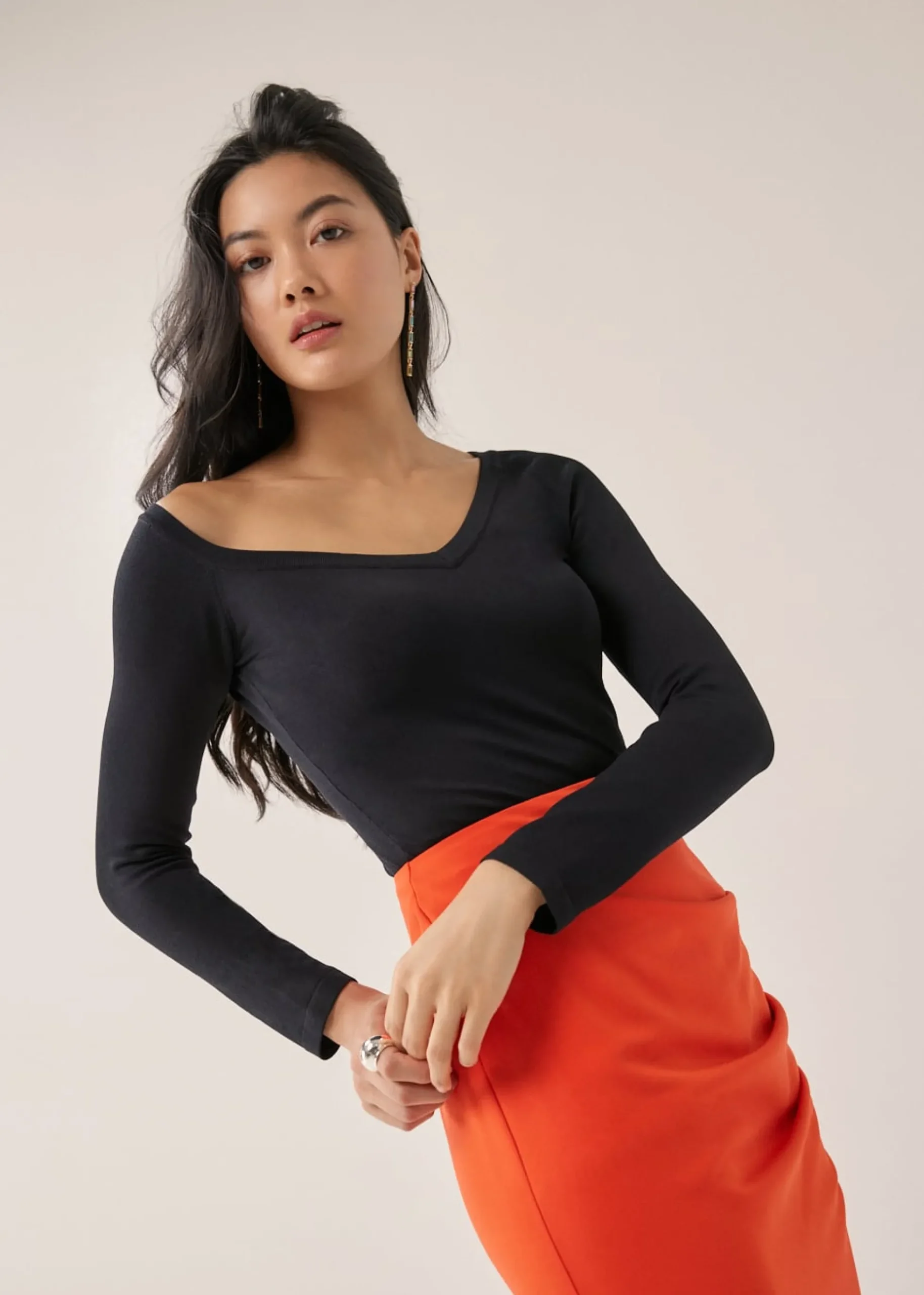 Frannie Asymmetric Knit Top