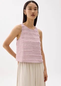 Fringe Round Neck Shell Top