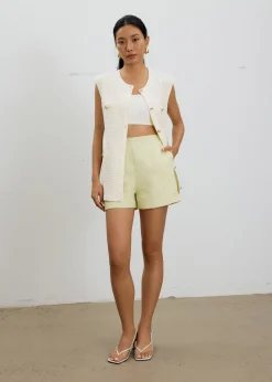 Fumiko Ribbon Tweed High Waist Shorts