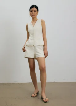 Fumiko Ribbon Tweed Vest Top