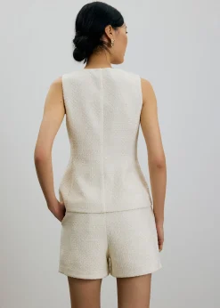Fumiko Ribbon Tweed Vest Top