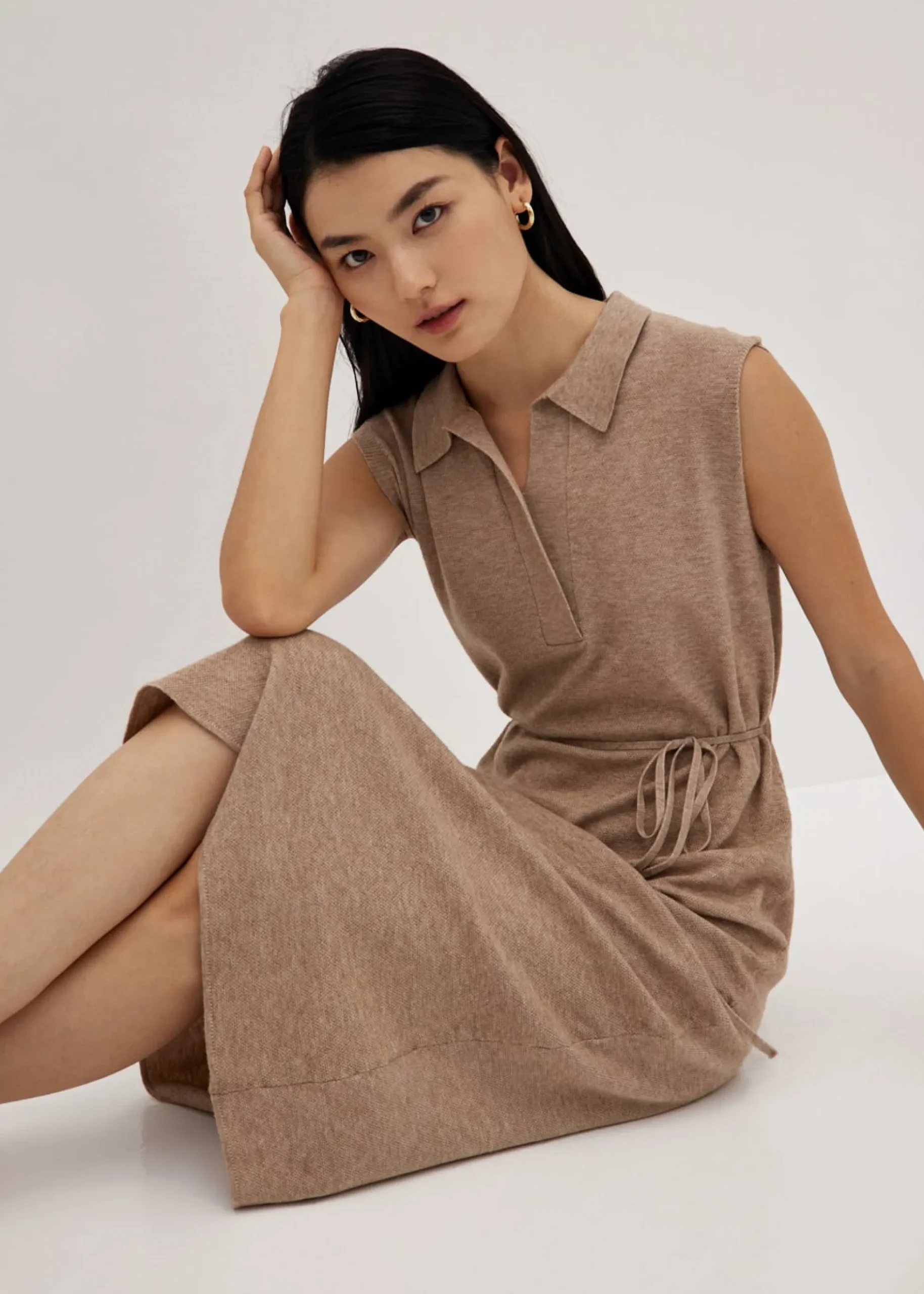 Gabby Collared Knit Midi Dress
