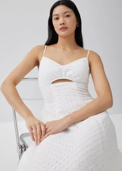 Gertrude Padded Broderie Cut Out Dress