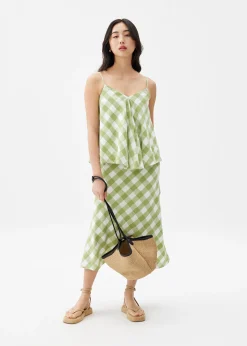 Gingham V-neck Swing Camisole Top