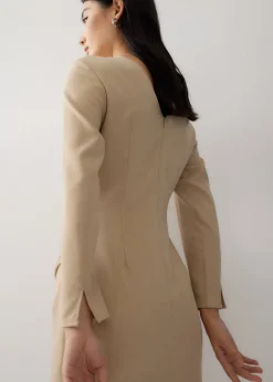 Giovanne Pleat Pencil Dress