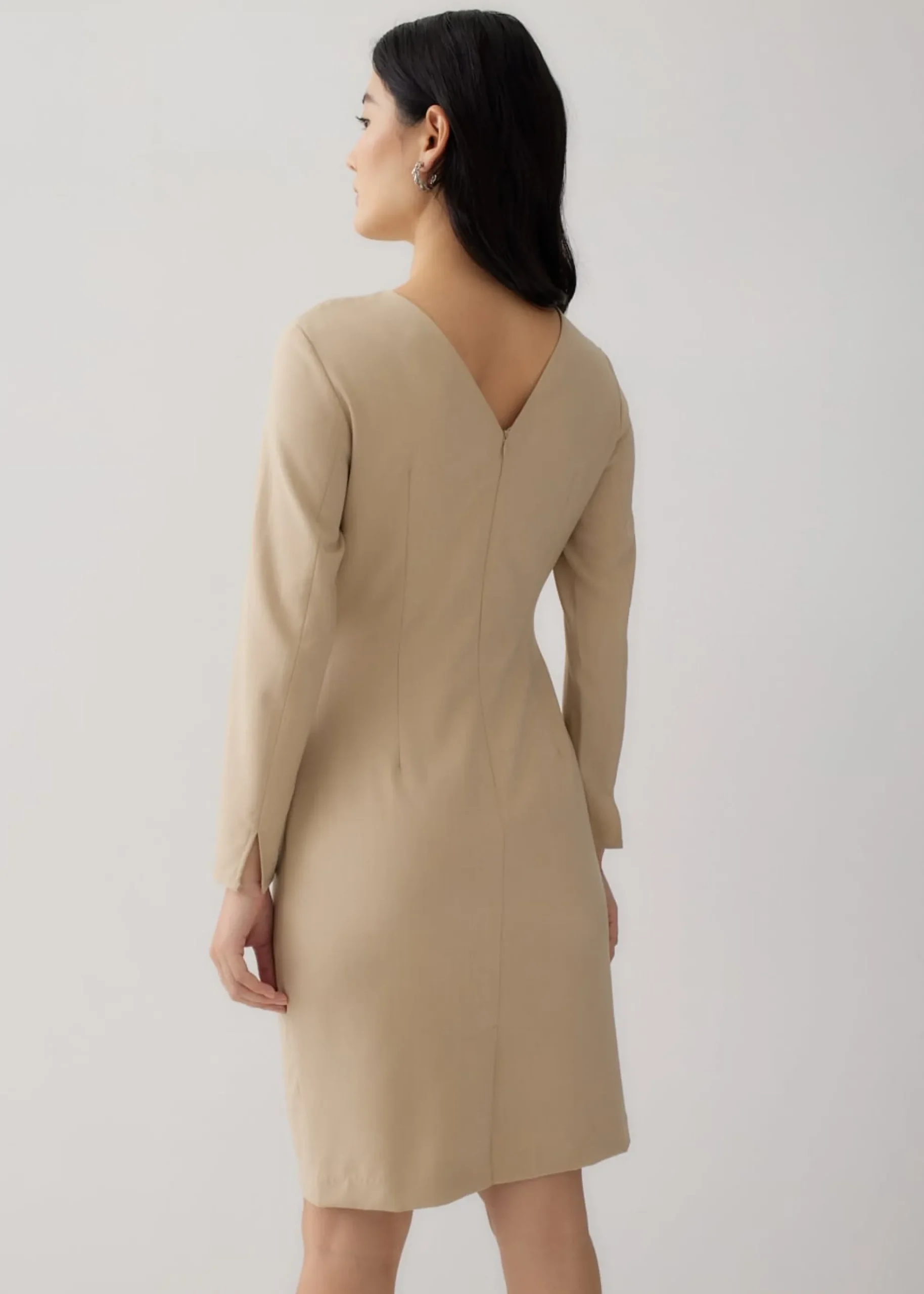 Giovanne Pleat Pencil Dress