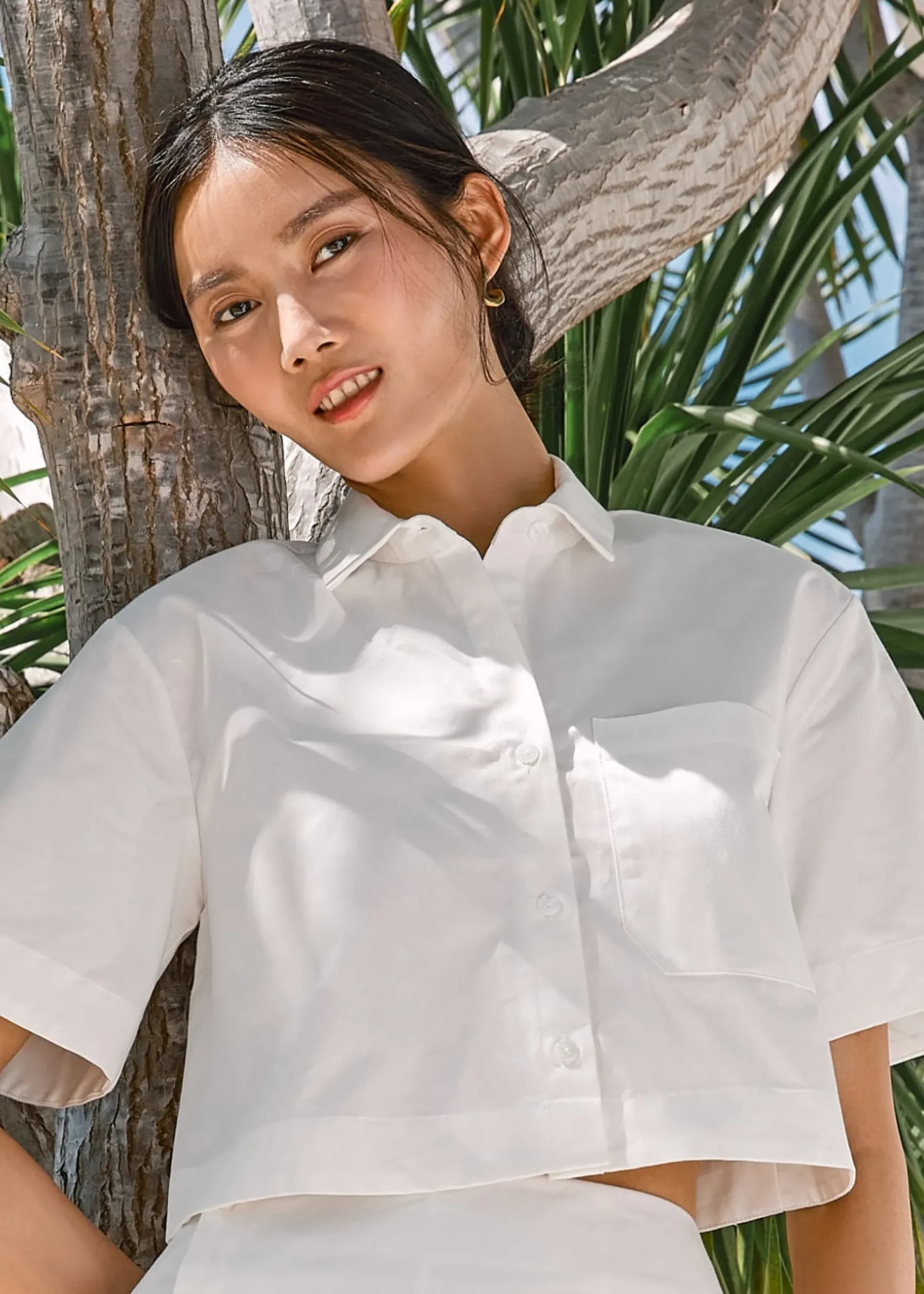 Gisele Cropped Shirt Top