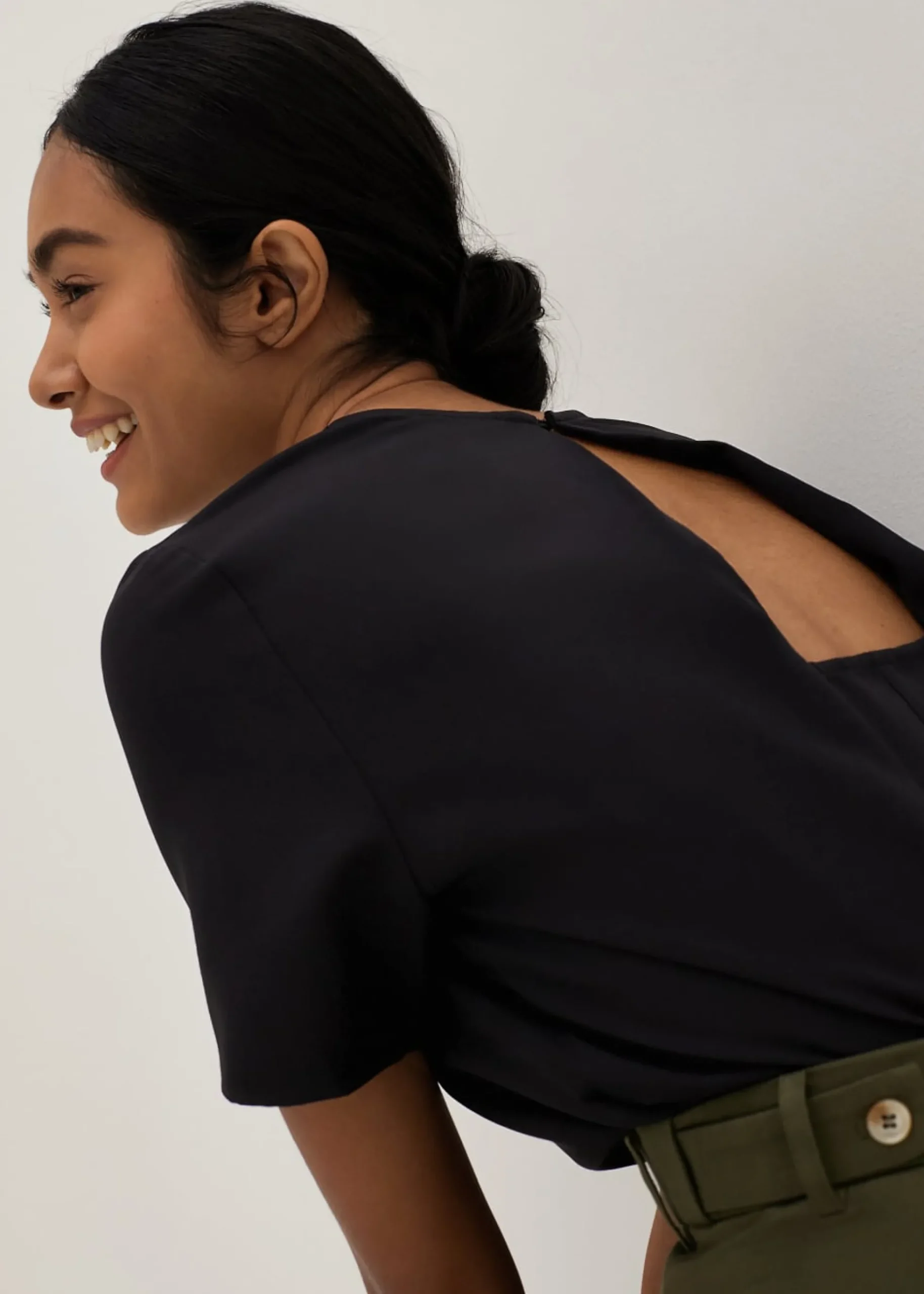Grace Open Back Pleat Blouse