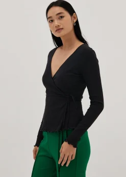 Gracelyn Brushed Ballet Wrap Top