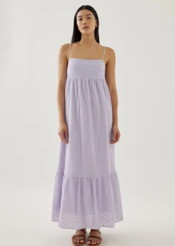 Graciela Padded Broderie Peplum Dress