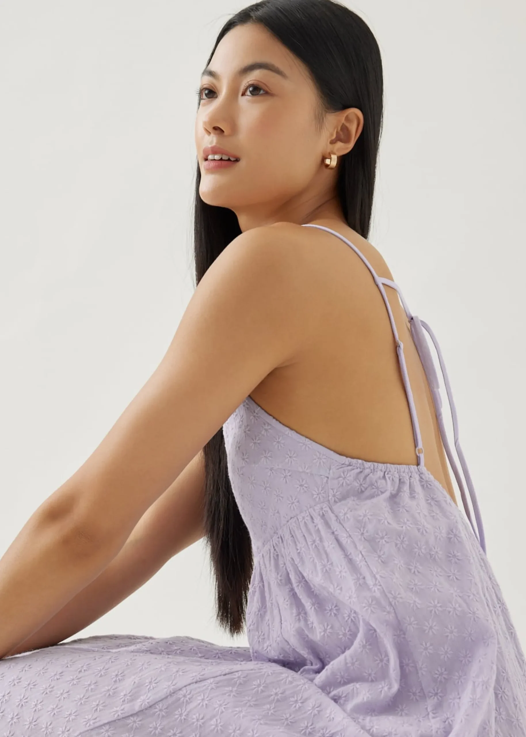 Graciela Padded Broderie Peplum Dress
