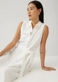 Graziela Collared Trapeze Midi Dress