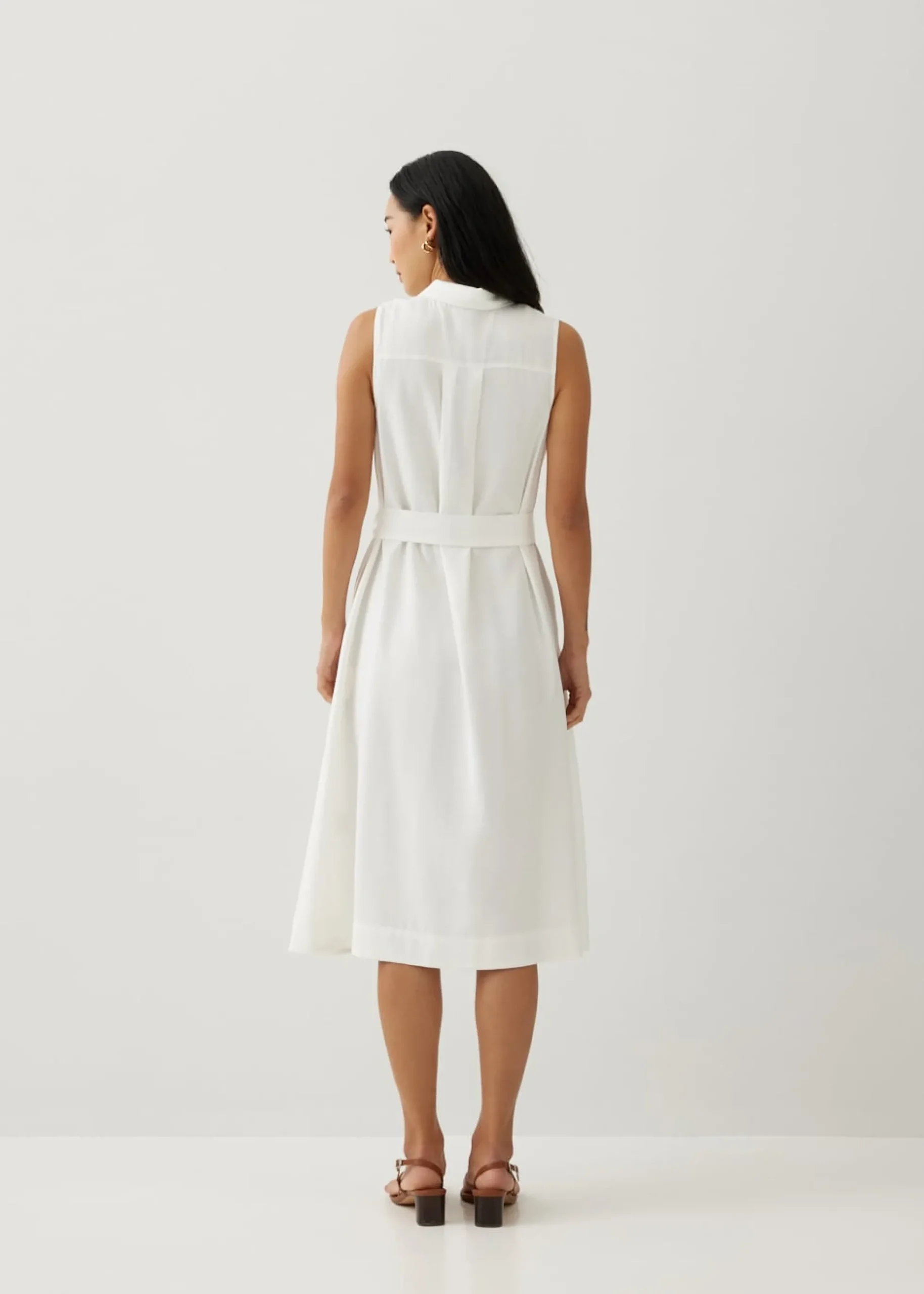 Graziela Collared Trapeze Midi Dress