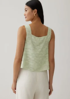 Guianna Textured Square Neck Top