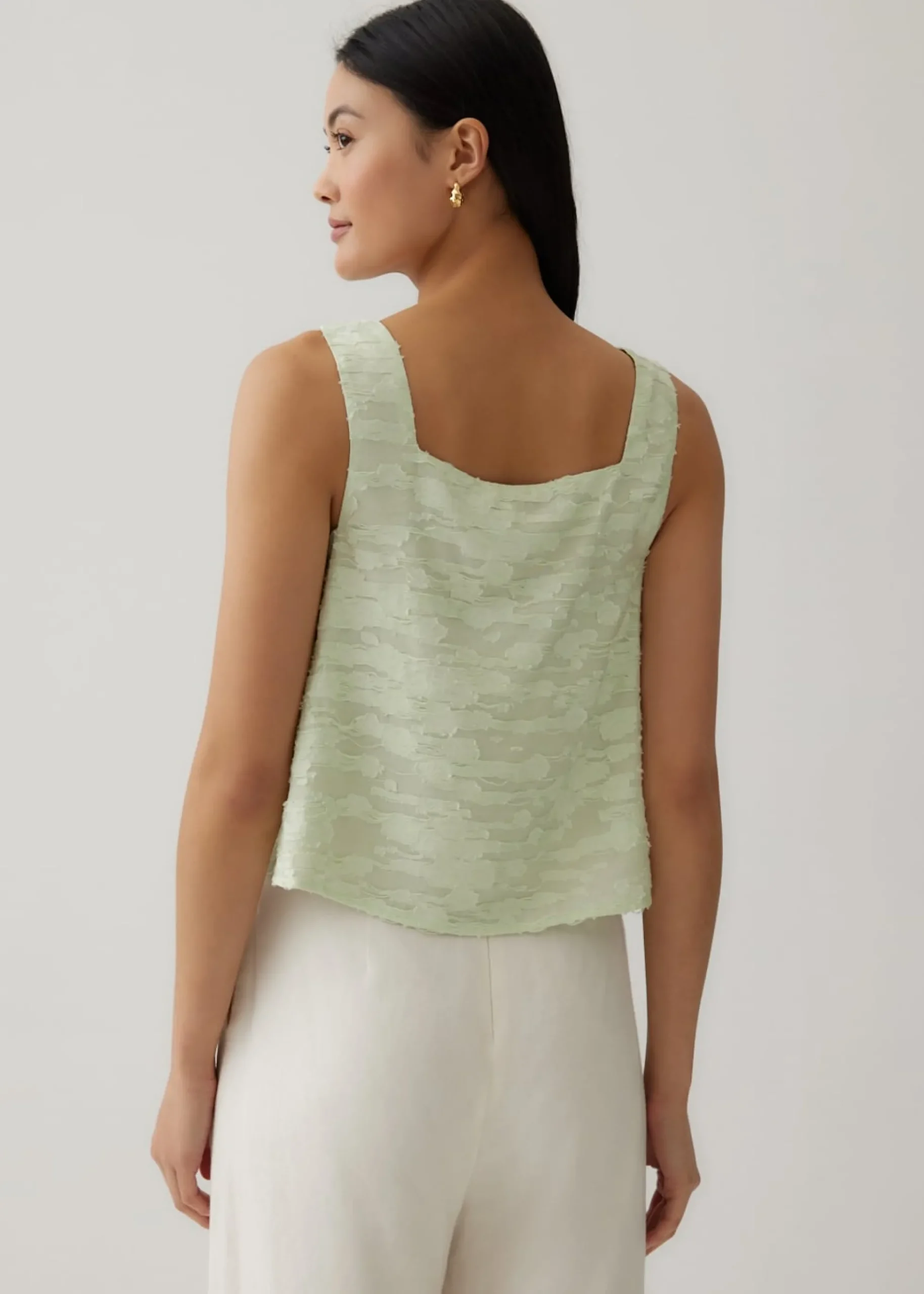 Guianna Textured Square Neck Top